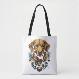 Steampunk Golden Retriever Dog Classic T - Shirt Tasche