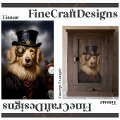 Steampunk Golden Retriever Hat Decoupage RL 138 Seidenpapier