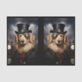 Steampunk Golden Retriever Hat Decoupage RL 138 Seidenpapier (Vorderseite)