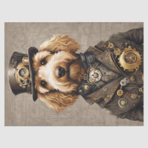 Steampunk-Goldendoodle: Whimsische Decoupage Seidenpapier