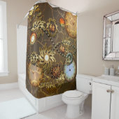 Steampunk goldener Entwurf Duschvorhang (Beispiel)