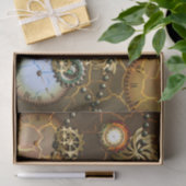 Steampunk goldener Entwurf mit Uhren und giers Seidenpapier (Geschenk)