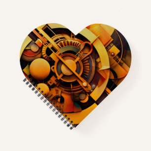Steampunk Goldener Mechanismus Abstract Notizblock