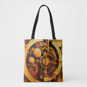 Steampunk Goldener Mechanismus Abstract Tasche