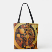 Steampunk Goldener Mechanismus Abstract Tasche (Rückseite)