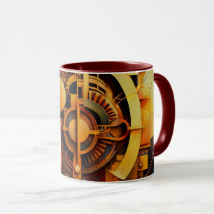 Steampunk Goldener Mechanismus Abstract Tasse