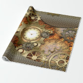 Steampunk, goldenes Design Geschenkpapier (Ungerollt)