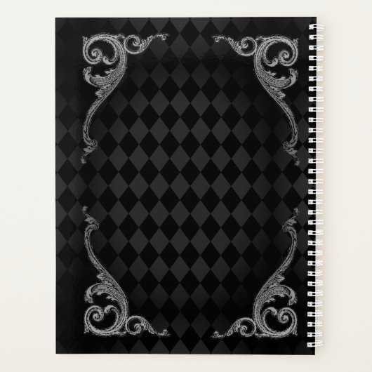 Steampunk Goth Mit Monogramm Planer (Rückseite)