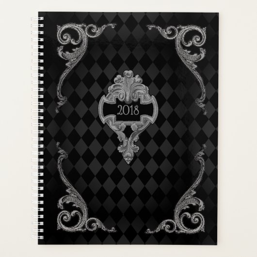 Steampunk Goth Mit Monogramm Planer (Vorderseite)
