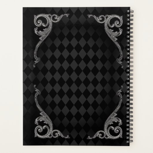 Steampunk Goth Mit Monogramm Planer (Rückseite)