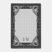 Steampunk Goth Mit Monogramm Post-it Klebezettel (Vorderseite)