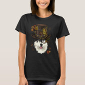 Steampunk Gothic Alaskan Malamute Husky Dog Face S T-Shirt (Vorderseite)