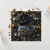 Steampunk Gothic Black Rose Blank Karte (Vorderseite/Rückseite Beispiel)