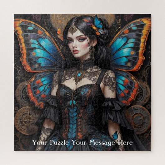 Steampunk Gothic Butterfly Girl Puzzle (Vertikal)