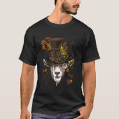 Steampunk Gothic Goat Mechanical Animal Face Ziege T-Shirt (Vorderseite)