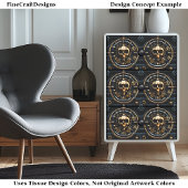 Steampunk Gothic Gold Skull Design BM3 Decoupage Seidenpapier