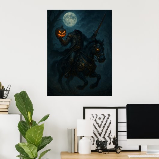 Steampunk Gothic Headless Horseman Poster (Heimbüro)