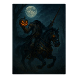 Steampunk Gothic Horror Headless Horseman Poster