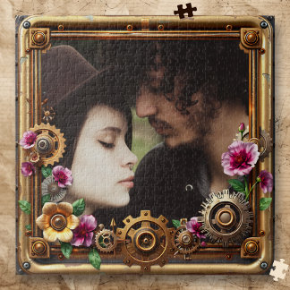 Steampunk Gothic Romantic Photo Personalized Puzzle