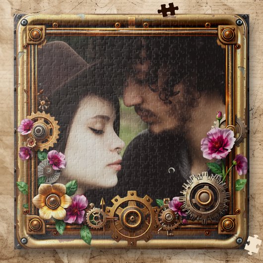 Steampunk Gothic Romantic Photo Personalized Puzzle