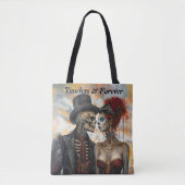 Steampunk Gothic Skeleton Couple Industrial Look Tasche (Vorderseite)