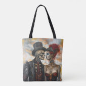 Steampunk Gothic Skeleton Couple Industrial Look Tasche (Rückseite)