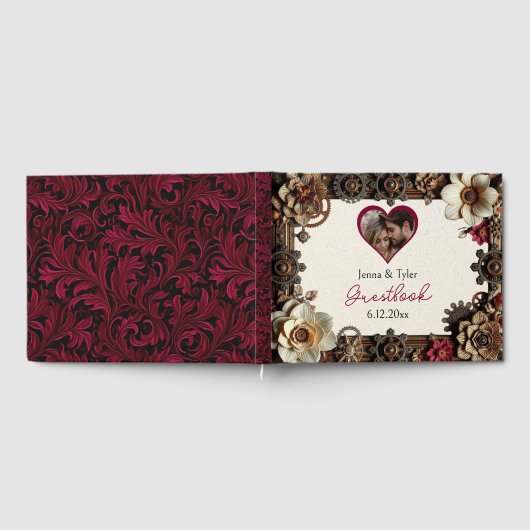 Steampunk Gothic Themed Wedding Personalisiert Gästebuch (Voll)