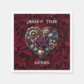 Steampunk Gothic Themed Wedding Personalisiert Serviette (Vorderseite)