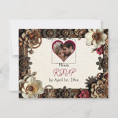 Steampunk Gothic Themed Wedding RSVP (Vorderseite)