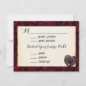 Steampunk Gothic Themed Wedding RSVP Karte (Rückseite)