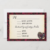 Steampunk Gothic Themed Wedding RSVP Save The Date (Rückseite)