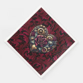 Steampunk Gothic Themed Wedding Serviette (Ecke)