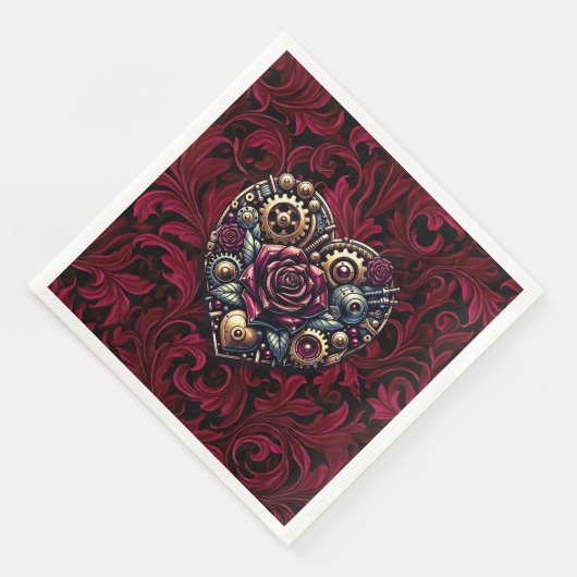 Steampunk Gothic Themed Wedding Serviette (Ecke)
