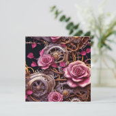 Steampunk Gothic Valentine's Day Foto Template Karte (Stehend Vorderseite)