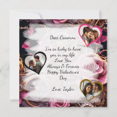 Steampunk Gothic Valentine's Day Foto Template Karte (Rückseite)