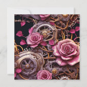 Steampunk Gothic Valentine's Day Foto Template Karte (Vorderseite)