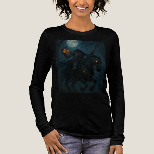 Steampunk-Gothik-Horror-Kopfloser Reiter Tri-Blend Shirt (Vorderseite)