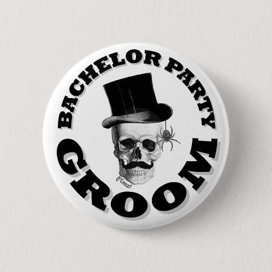 Steampunk-Gotik-Junggesellenabschied Button (Vorderseite)