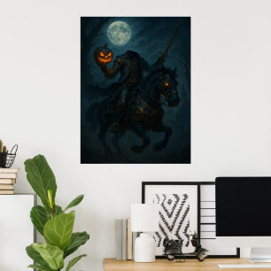 Steampunk-Gotik-Kopfloser Reiter Poster