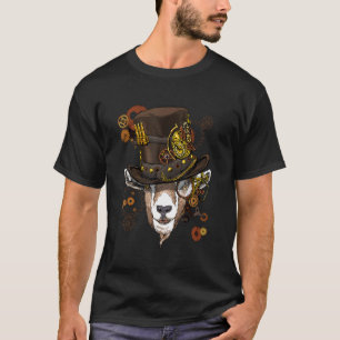 Steampunk-Gotik-Ziege-mechanisches-Tiergesicht-Zie T-Shirt