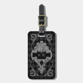 Steampunk-Gotisch-Monogramm Gepäckanhänger (Vorderseite vertikal)