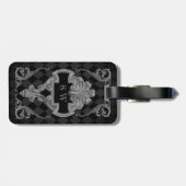 Steampunk-Gotisch-Monogramm Gepäckanhänger (Rückseite horizontal)