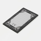Steampunk-Gotisch monogrammiert Post-it Klebezettel (angewinkelt)