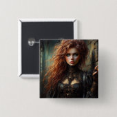 Steampunk gotische Frau Button (Vorne & Hinten)