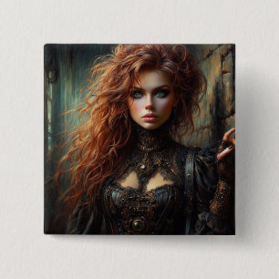 Steampunk gotische Frau Button