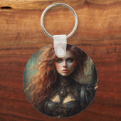 Steampunk gotische Frau  Schlüsselanhänger (Rückseite)