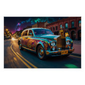 Steampunk Gravity Motor Classic Car Poster (Vorderseite)