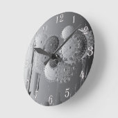 Steampunk Gray Mandala Floral mit weißen Zahlen Runde Wanduhr (Winkel)