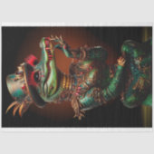 Steampunk Green farbiger Alligator Decoupage Seidenpapier (Vorderseite)