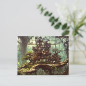 Steampunk Greenhouse im Dschungel Postcard Postkarte (Stehend Vorderseite)